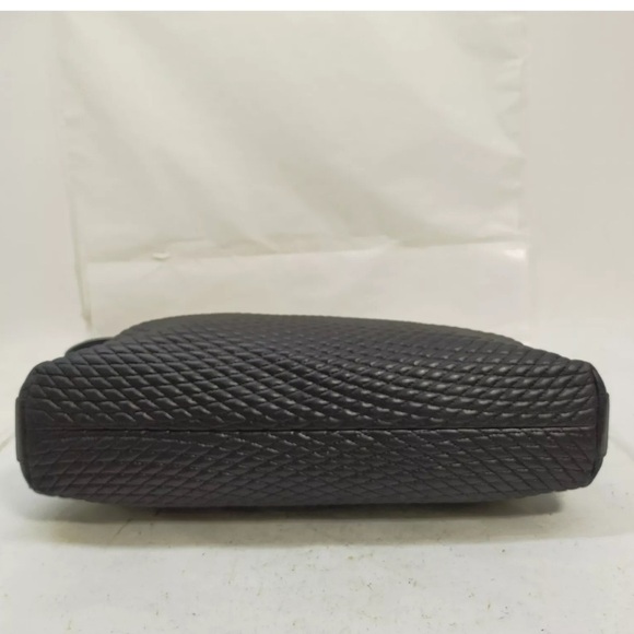 Authentic Bally Shoulder Bag  Black Leather with gold accent trim straps EUC - Picture 5 of 10